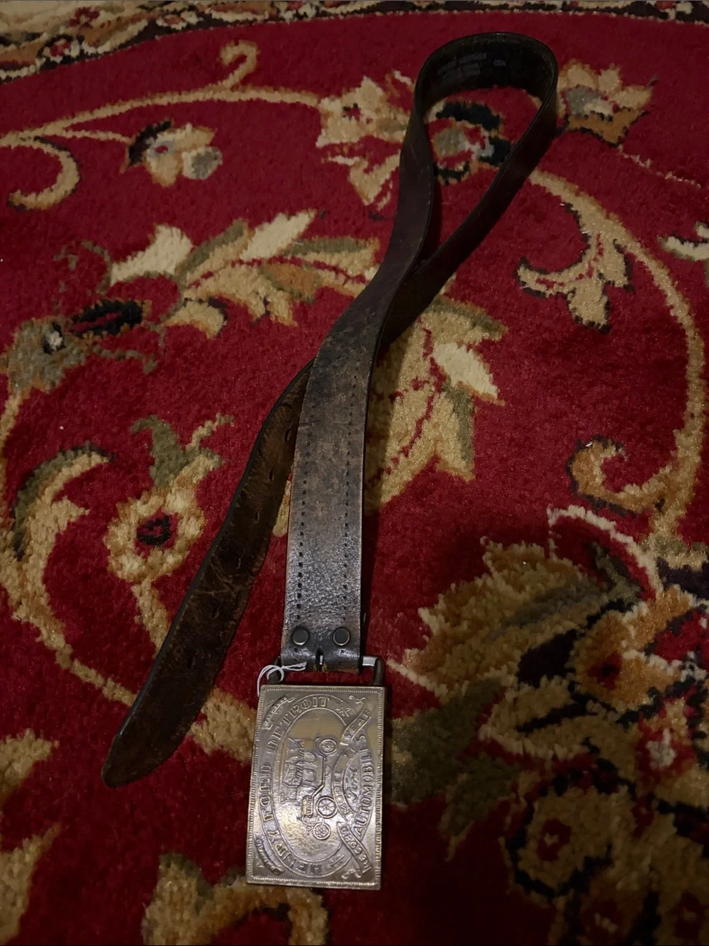 Levi's Brown Leather Belt with Decorative Ford Automobile brass Buckle